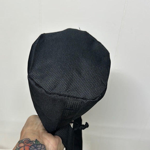 Black Belt Bag with Adjustable Strap and Drawstring Closure - Picture 4 of 10